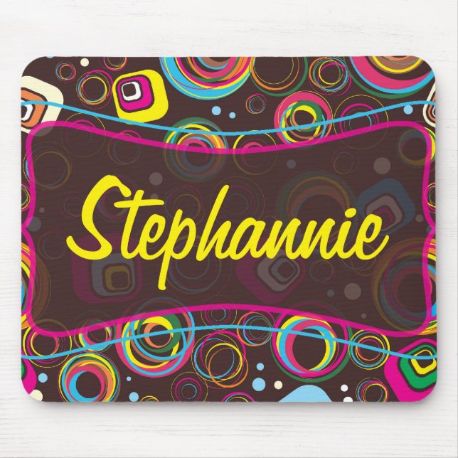 Retro Circle Square 1950 Groovy Mousepad (Vorne)