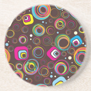 Retro Circle Square 1950 Groovy Untersetzer