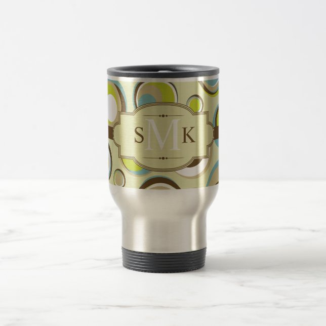 Retro Circle Stainless Steel Travel Mug Cup der 19 Reisebecher (Mittel)