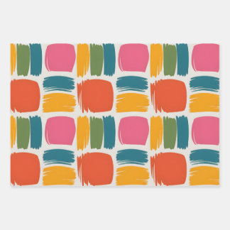 retro circle wrapping paper, 70s wrapping paper, m geschenkpapier set