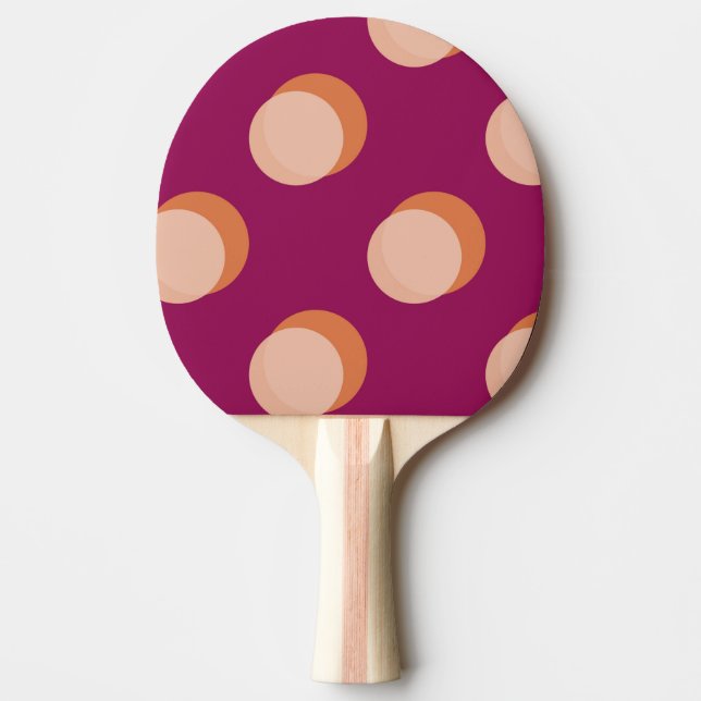 Retro Circles and Shadows Bold Pattern Purple Tischtennis Schläger (Vorderseite)