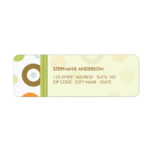 Retro Circles Fun-Etiketten