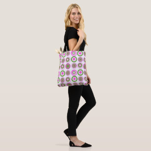 Retro Circles Magenta rosa grün auf weiß