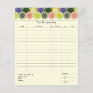 Retro Circles Small Order Form Flyer