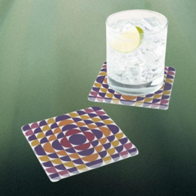 Retro Circles-Untersetzer | Moderne Mitte des Jahr Glasuntersetzer (Von Creator hochgeladen)