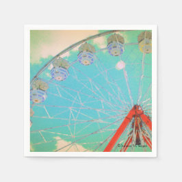 Retro Circus Ferris Wheel - Paper Party Napkins Serviette