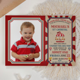 Retro Circus Karneval Ticket zum Geburtstag Einlad Einladung