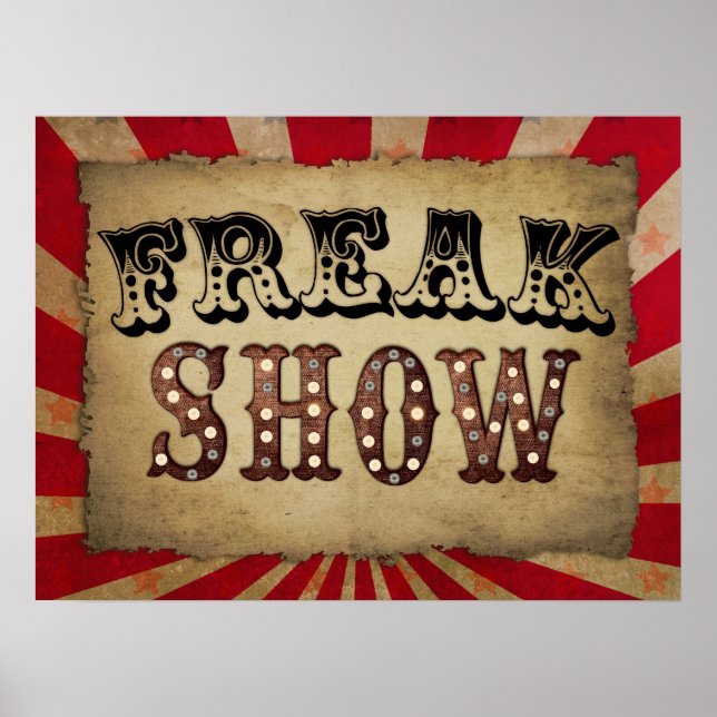 Retro Circus Poster Freak Show (Vorne)