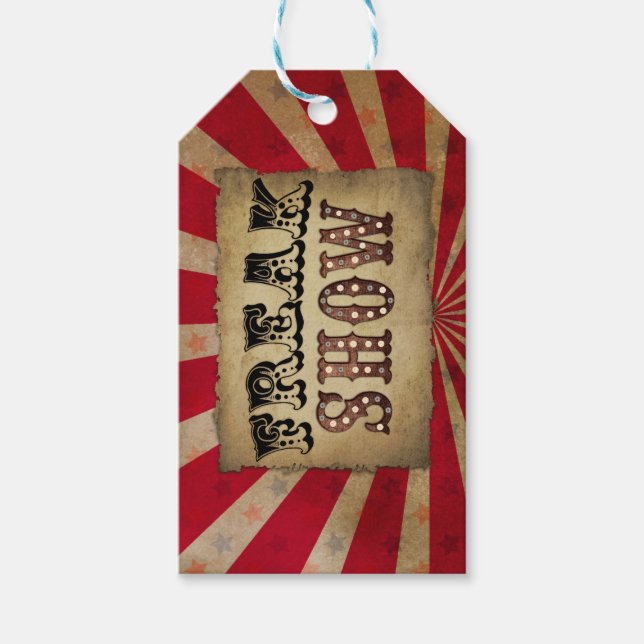 Retro Circus Poster Freak Show Geschenkanhänger (Vorderseite)