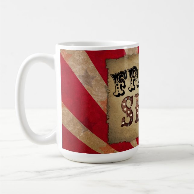 Retro Circus Poster Freak Show Kaffeetasse (Links)
