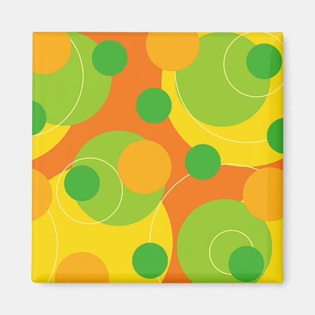 Retro Citrus Dots Funky Groovy Gift Magnet (Vorne)