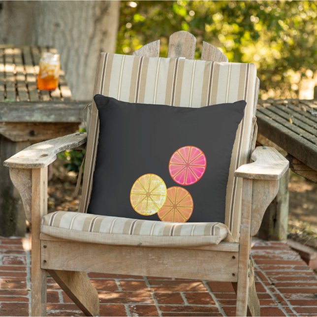 Retro Citrus Slices Throw Kissen (Stuhl )