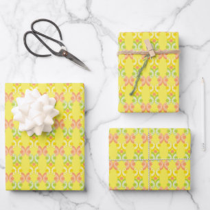 Retro Citrus Wrapping Paper Geschenkpapier Set