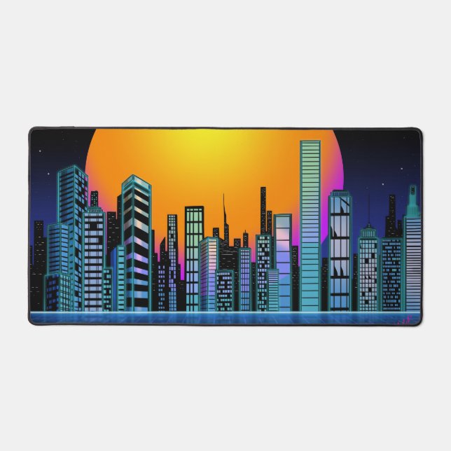 Retro City-1 Gaming-Mousepad Schreibtischunterlage (Vorderseite)