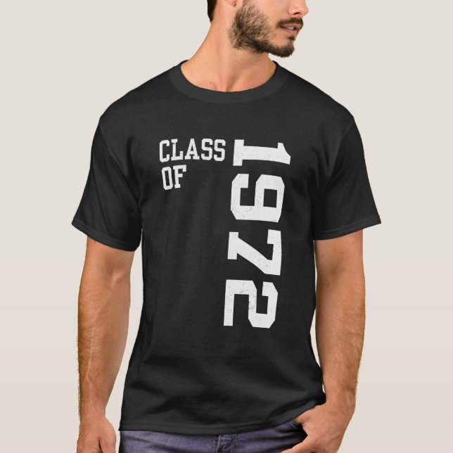 Retro Class of 1972 Senior High School Reunion Vin T-Shirt (Vorderseite)