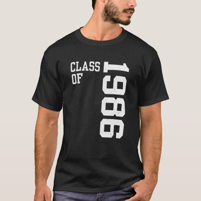 Retro Class of 1986 Senior High School Reunion Vin T-Shirt (Vorderseite)