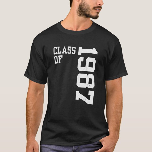 Retro Class of 1987 Senior High School Reunion Vin T-Shirt (Vorderseite)