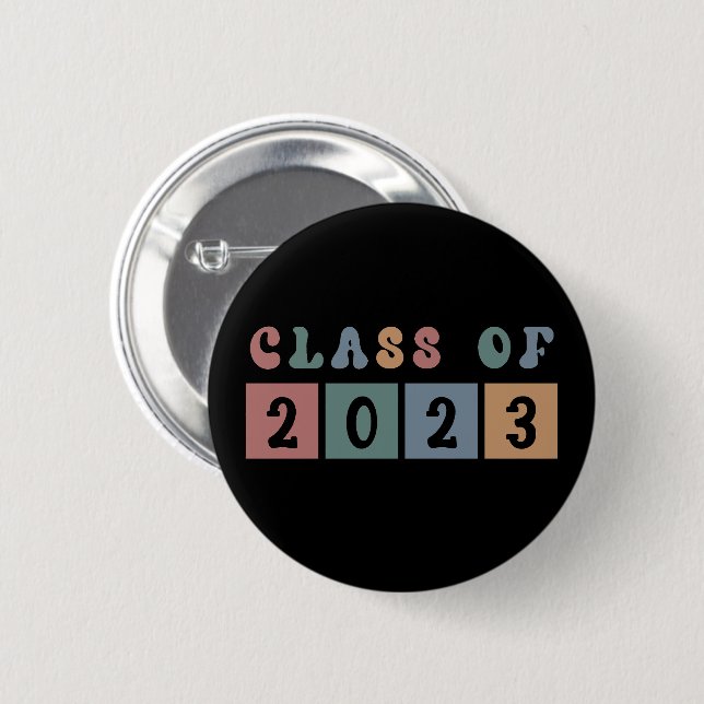 Retro Class of 2023 School Uni-Abschluss Gift Button (Vorne & Hinten)
