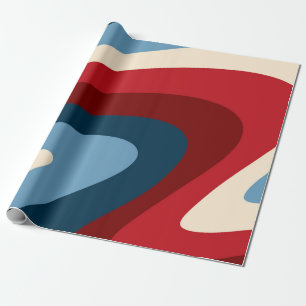 Retro Classic 70er Wirbel Geschenkpapier