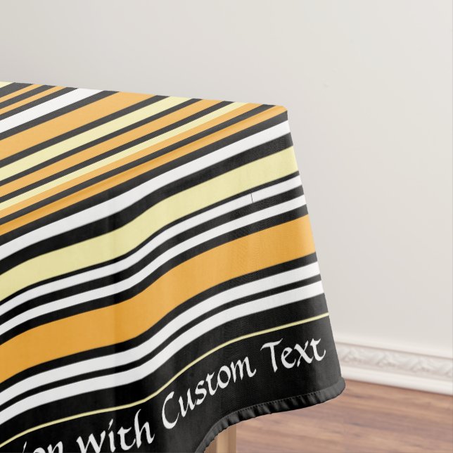 Retro Classic Black Yellow Strip Personalisiert Tischdecke (Beispiel)