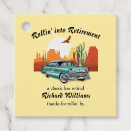 Retro Classic Blue Car Wüste Geschenkanhänger