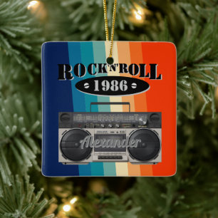 Retro Classic Boom Box Rock'n'Roll Musik Vintag Keramikornament