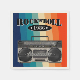 Retro Classic Boom Box Rock'n'Roll Musik Vintag Serviette