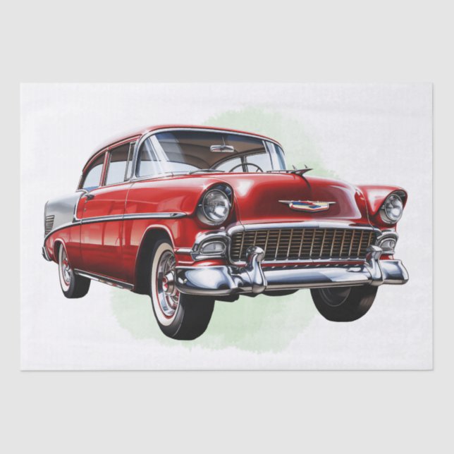 Retro Classic Car Decoupage Seidenpapier (Vorderseite)