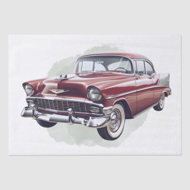 Retro Classic Car Decoupage Seidenpapier (Vorderseite)