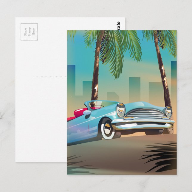 Retro Classic Car Postkarte (Vorne/Hinten)