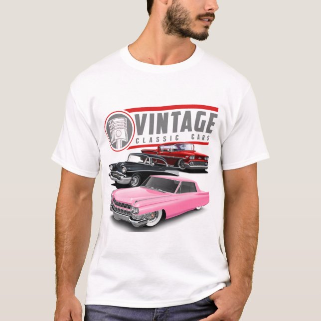 Retro Classic Cars T-Shirt (Vorderseite)