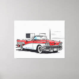 Retro Classic Convertible Side Pop Art Leinwanddruck