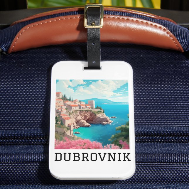 Retro Classic Dubrovnik Kroatien Gepäckanhänger (Vorderseite Insitu 2)