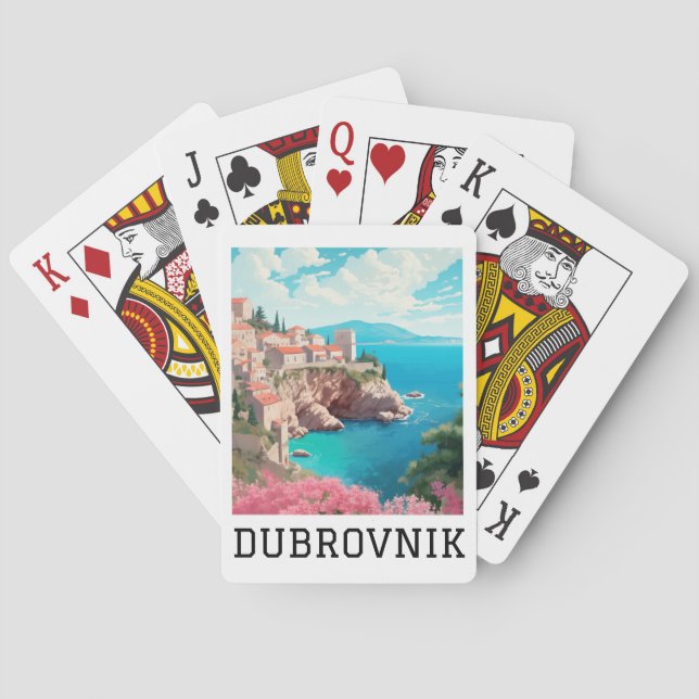 Retro Classic Dubrovnik Kroatien Spielkarten (Rückseite)