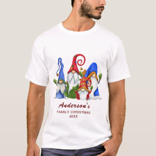 Retro Classic Family Gnomes Weihnachtsfeiertag T-Shirt