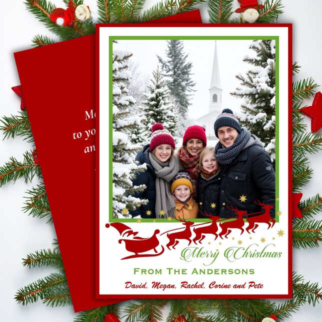 Retro Classic Mid Century Custom Foto Weihnachten (Retro Classic Mid-Century Custom Photo Christmas Holiday Card)