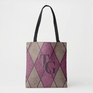 Retro Classic Monogramm der Lila Diamond-Raute
