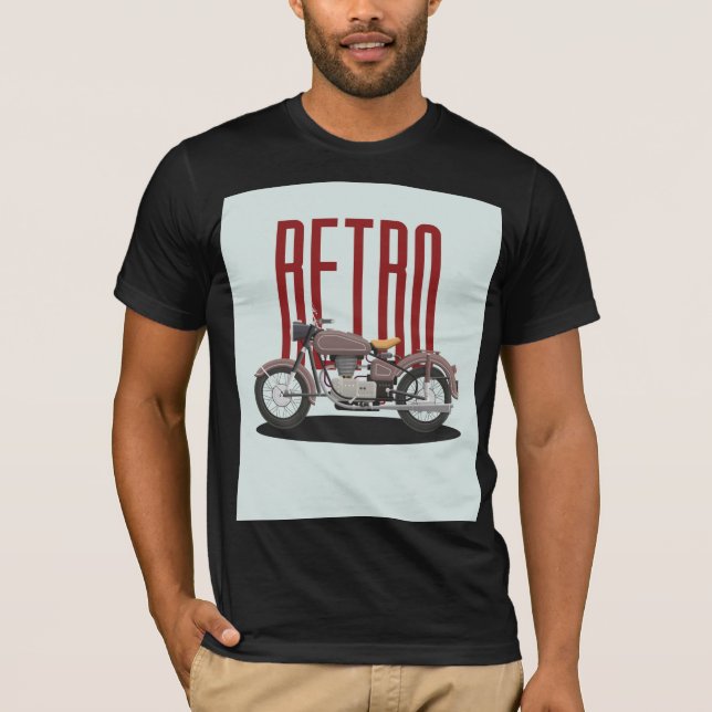 Retro Classic Motorrad. T-Shirt (Vorderseite)