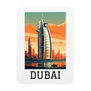 Retro Classic Travel Dubai VAE Magnet
