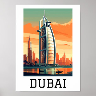 Retro Classic Travel Dubai VAE Poster
