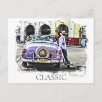 *~* Retro Classic Vintage Car Antique Man Leaning