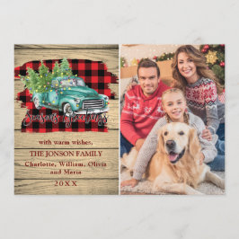 Retro Classic Weihnachtswagen Rustikaler Gruß Feiertagskarte