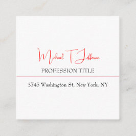 Retro Classical Elegante Schlicht Simple Red White Begleitkarte