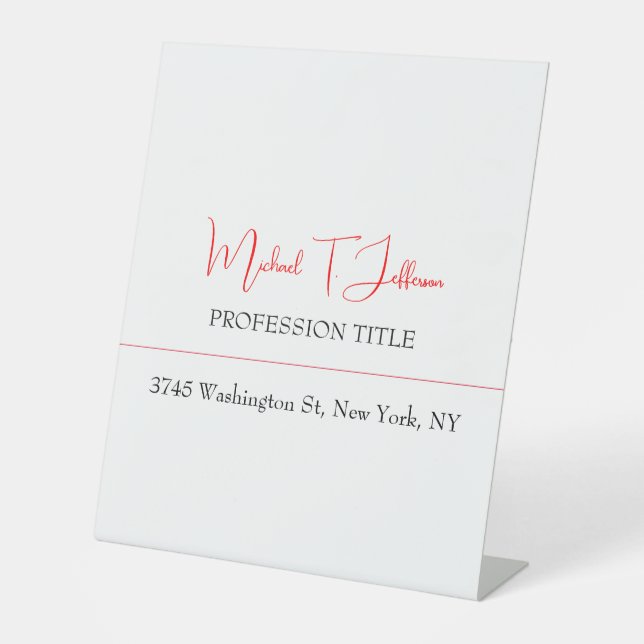 Retro Classical Elegante Schlicht Simple Red White Sockelschild (Vorderseite)