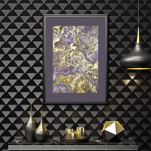 Retro Classy Gold Wavy Wirbel Art Pattern Foliendrucke (Von Creator hochgeladen)