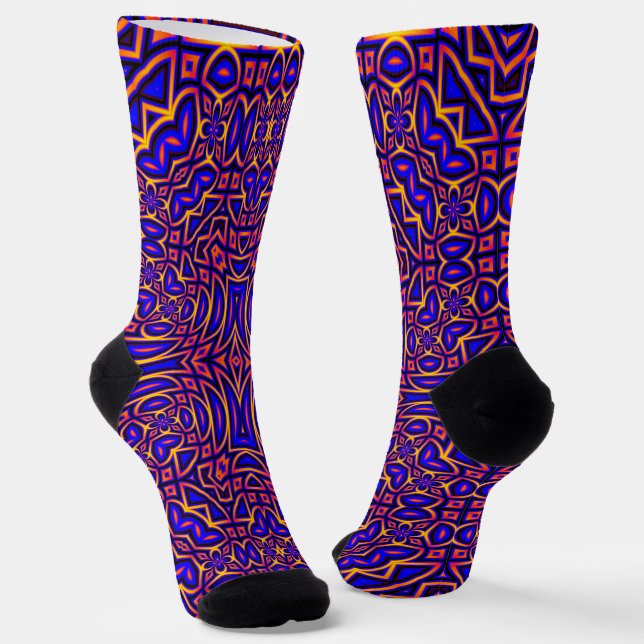 Retro Classy Kaleidoscope Muster Socken (Gewinkelt)