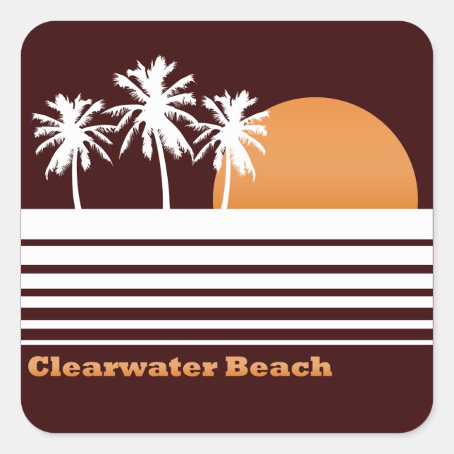 Retro Clearwater Beach Aufkleber (Vorderseite)