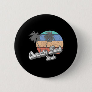 Retro Clearwater Beach Florida Fl Vintage Strand A Button