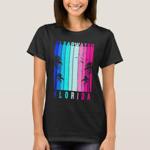 Retro Clearwater Florida Beach Summer Tropical Sou T-Shirt