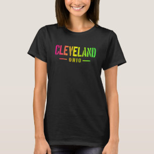 Retro Cleveland Ohio Pastellel Vintager CLE Souven T-Shirt